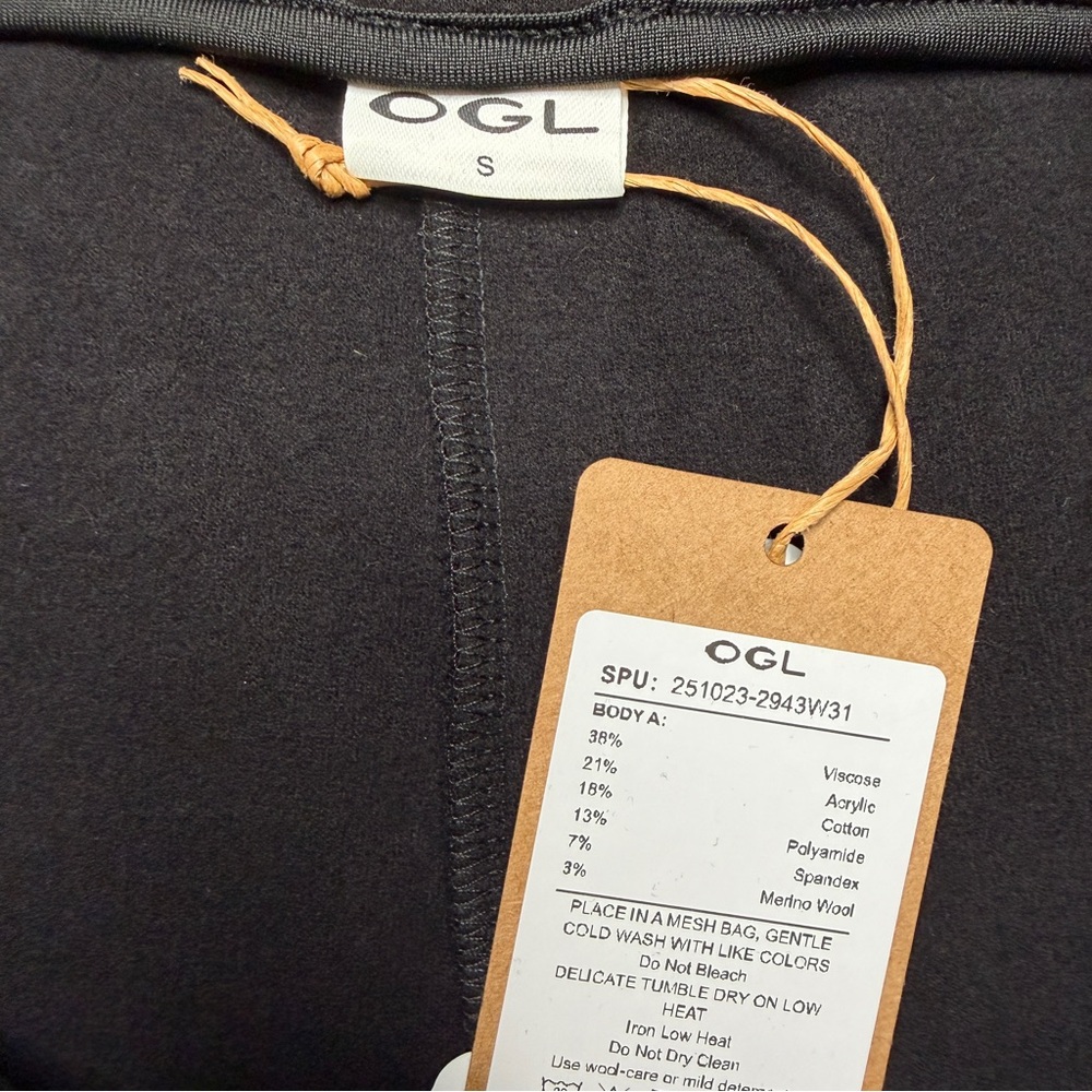 OGL FuzzLuxe High Rise Straight Leg Pull-On Pants Black Size S - Picture 7 of 7